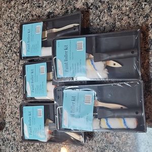 Lot of 5 Household Trends Pain Roller Kit new 5 piece mini, roller, brush, frame
